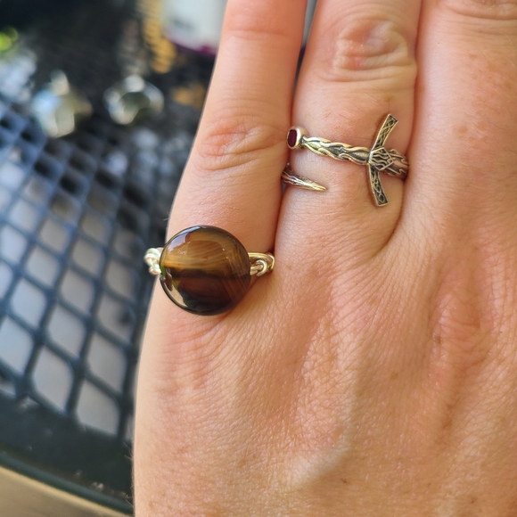 Hand wire wrapped agate ring - Picture 6 of 6